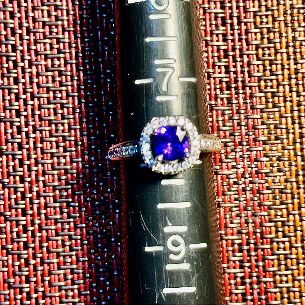 Fragrant Jewels Silver Ring With Vibrant Purple Gem 20$
